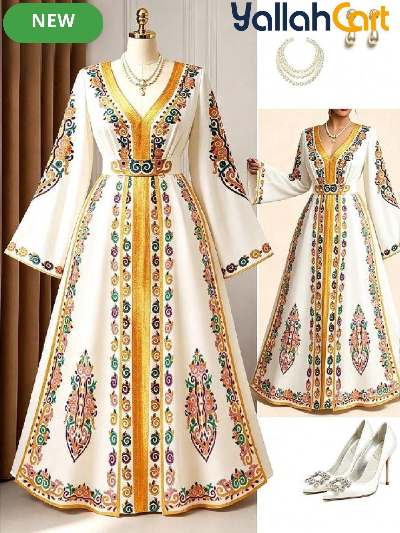 Women’s Bohemian V-Neck Long Sleeve Maxi Dress