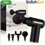 Electric Fascia Massage Gun – Black, 4 Massage Heads, Ultra-Quiet Motor