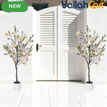 150cm Artificial Magnolia Tree with White Planter – Realistic Faux Plant for Home & Office Décor