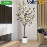 150cm Artificial Magnolia Tree with White Planter – Realistic Faux Plant for Home & Office Décor
