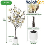 150cm Artificial Magnolia Tree with White Planter – Realistic Faux Plant for Home & Office Décor