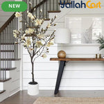 150cm Artificial Magnolia Tree with White Planter – Realistic Faux Plant for Home & Office Décor