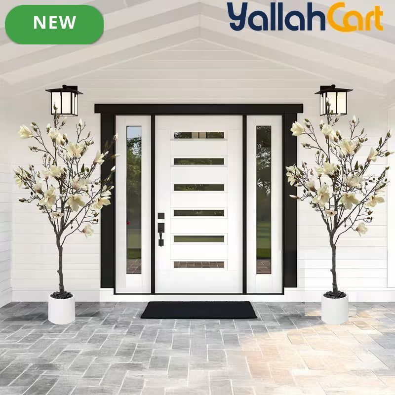 150cm Artificial Magnolia Tree with White Planter – Realistic Faux Plant for Home & Office Décor