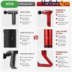 Adjustable Bendable Handle Massage Gun - Red | Multi-Speed Deep Tissue Muscle Massager