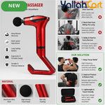 Adjustable Bendable Handle Massage Gun - Red | Multi-Speed Deep Tissue Muscle Massager