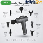 7-Head Handheld Percussion Massage Gun – Deep Muscle Massager – Full Body – Black