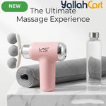 Portable Triple Head Muscle Massager, Pink, Compact Percussion Massage Gun