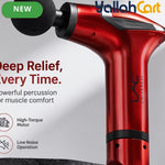 Compact Foldable Muscle Massage Gun Kit – Red/Gray Travel Percussion Massager