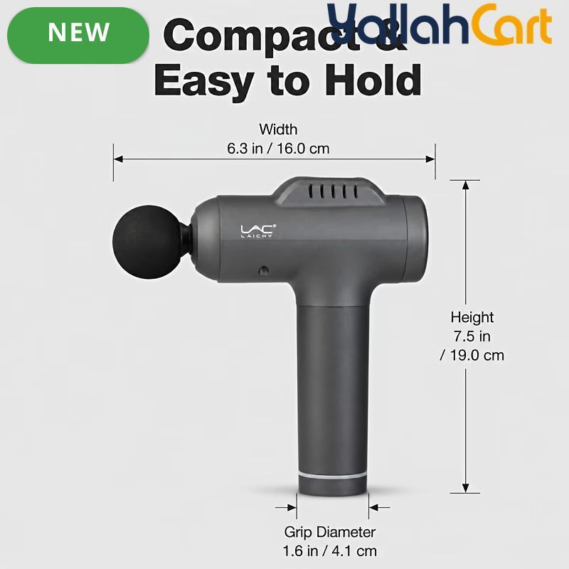 7-Head Handheld Percussion Massage Gun – Black