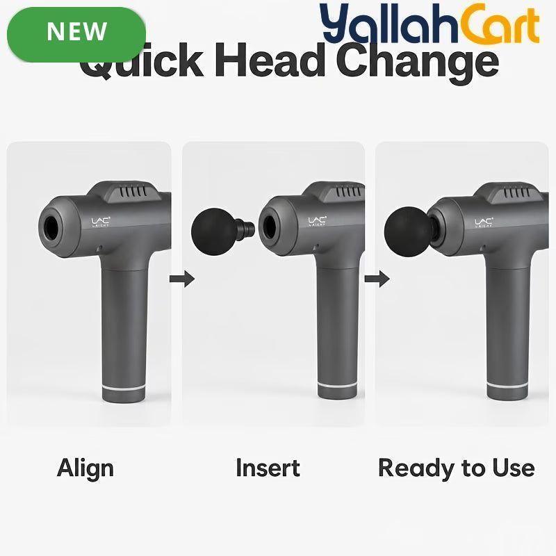7-Head Handheld Percussion Massage Gun – Black