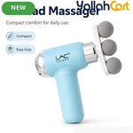 3-Head Electric Massager, Portable Deep Tissue Massage Gun, USB Rechargeable – Blue