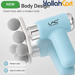 3-Head Electric Massager, Portable Deep Tissue Massage Gun, USB Rechargeable – Blue