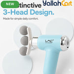 3-Head Electric Massager, Portable Deep Tissue Massage Gun, USB Rechargeable – Blue
