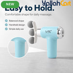 3-Head Electric Massager, Portable Deep Tissue Massage Gun, USB Rechargeable – Blue