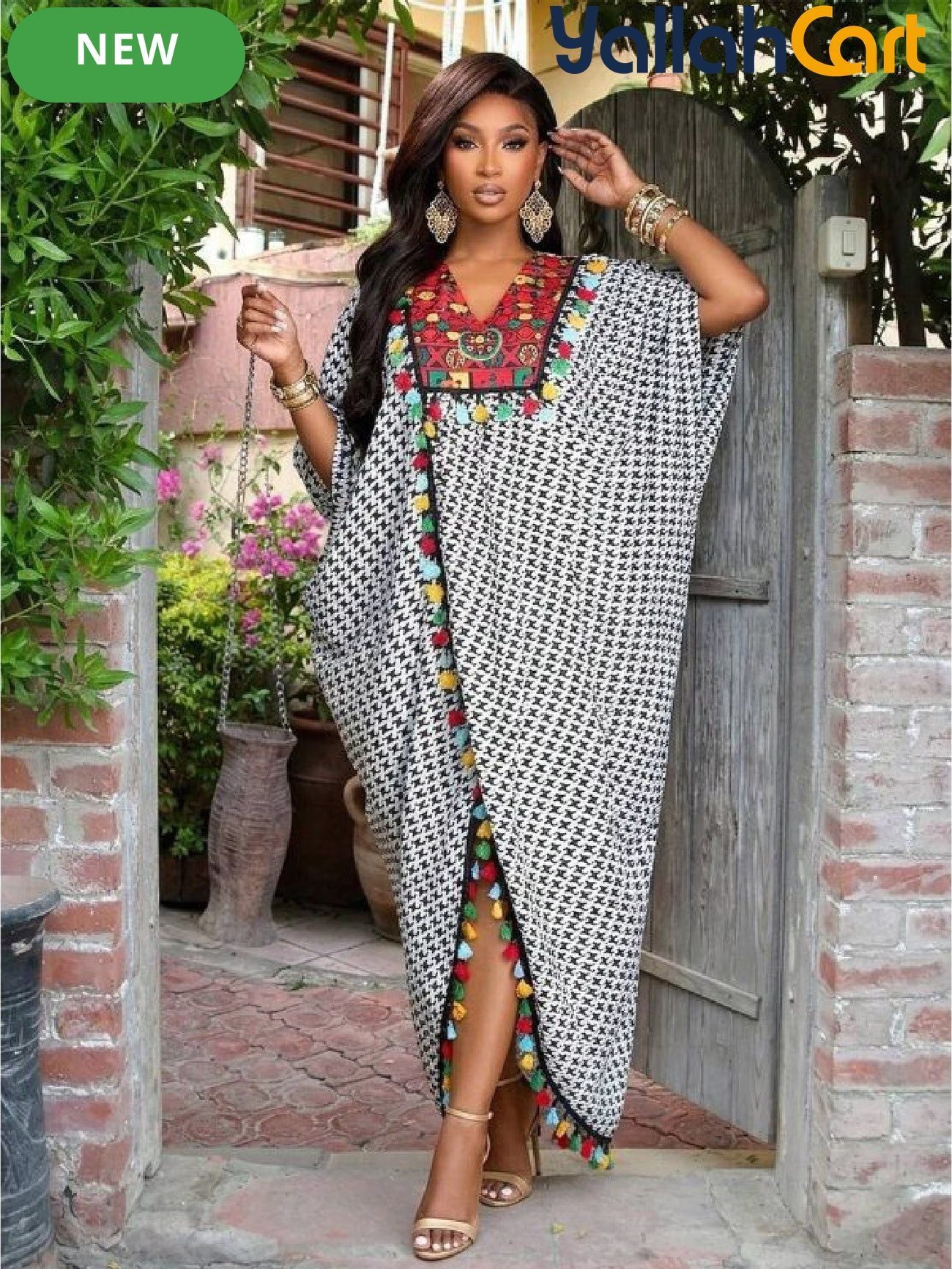 2026 Women's Long Embroidered Kaftan Dress