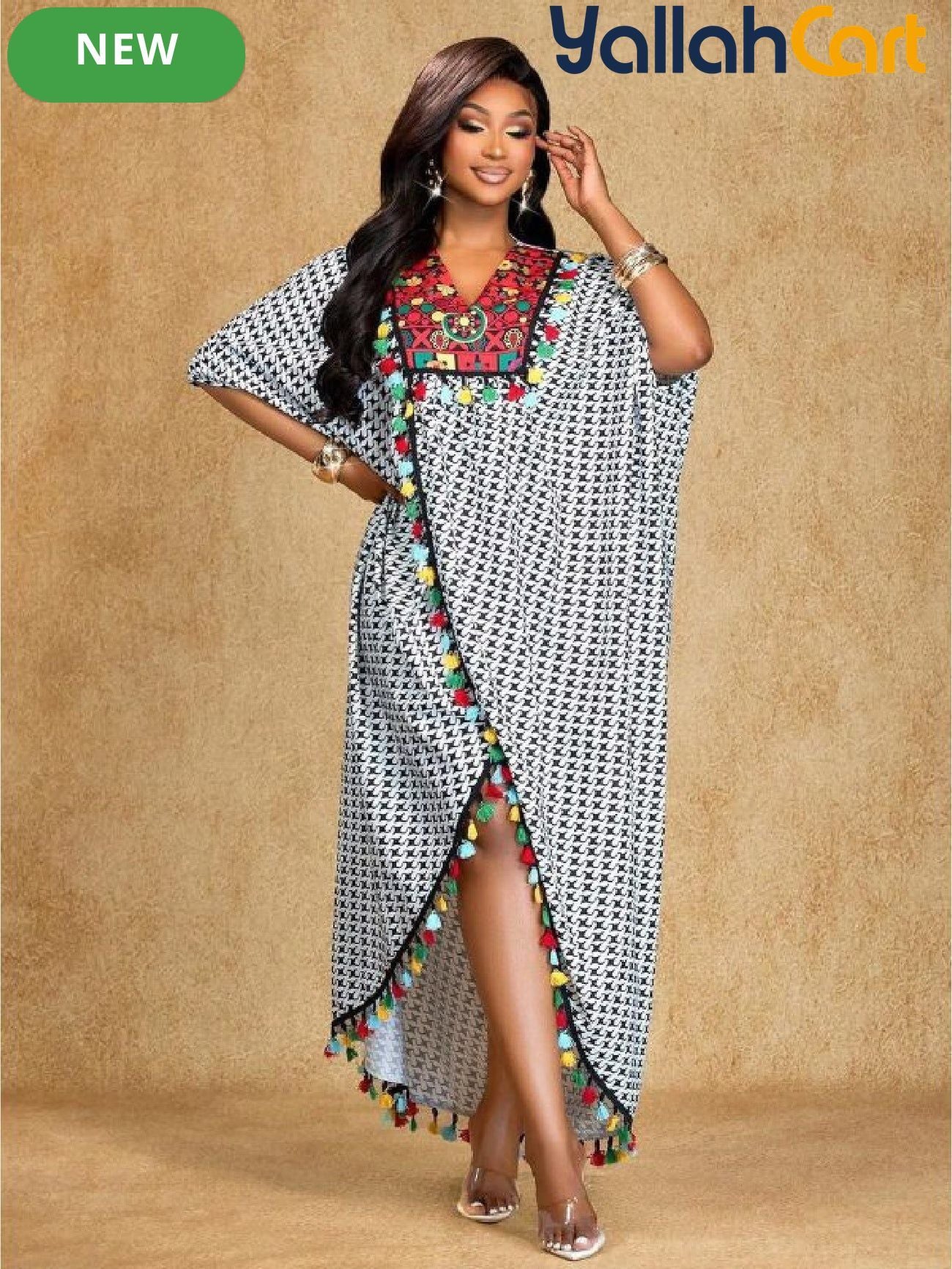 2026 Women's Long Embroidered Kaftan Dress