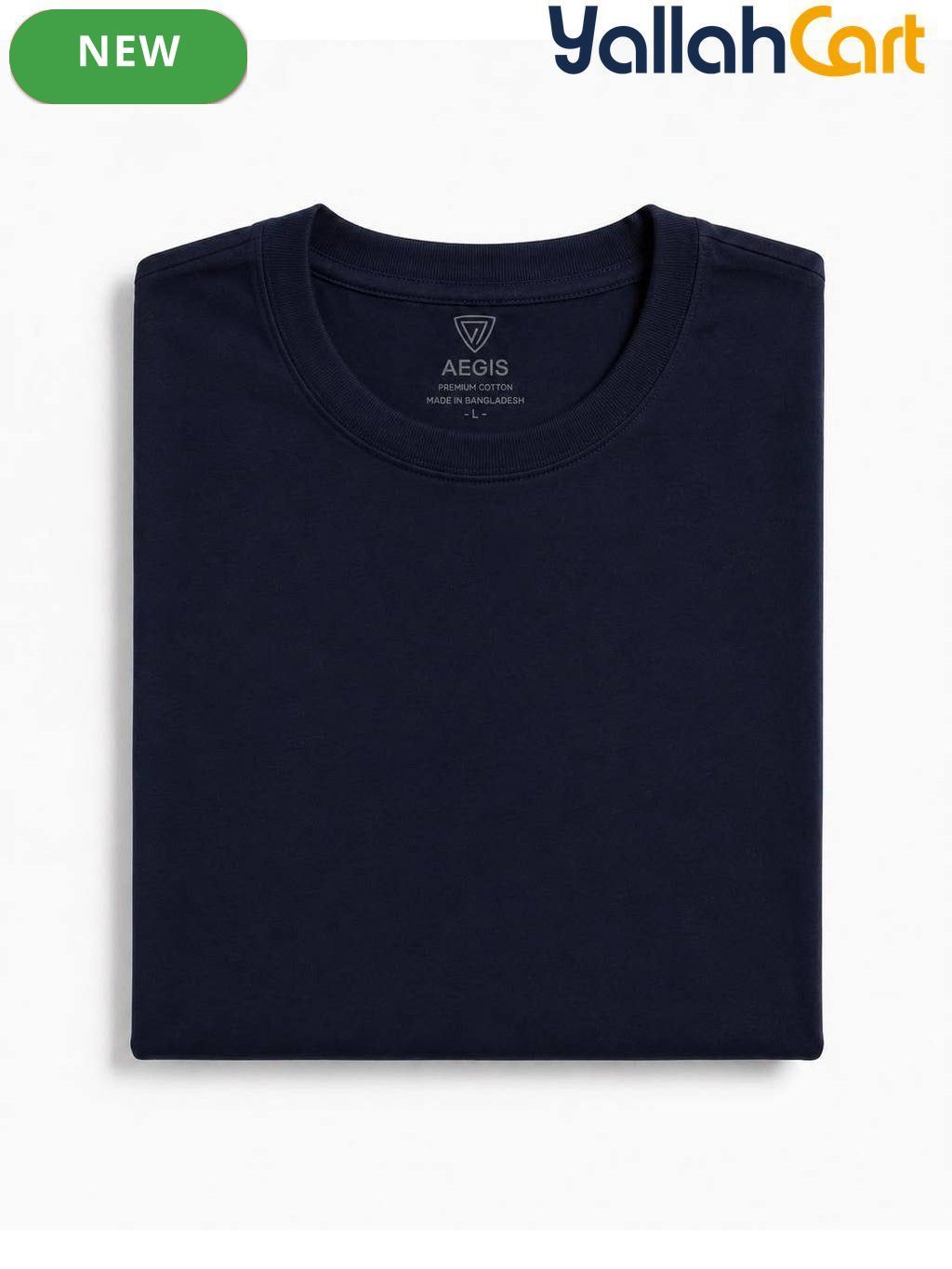 AEGIS Classic Men’s Crew Neck Tee – Premium Combed Cotton (Navy Blue)