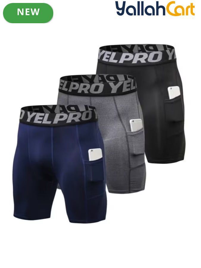 3-Piece Men’s Compression Underwear Shorts