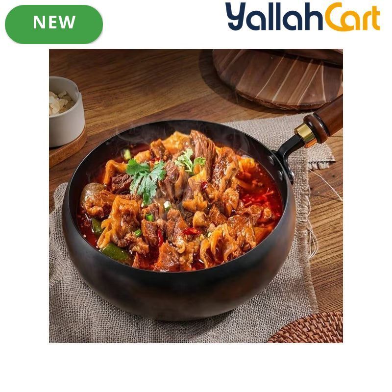 Cast Iron Skillet with Lid – Multi-Functional Heavy-Duty Wok