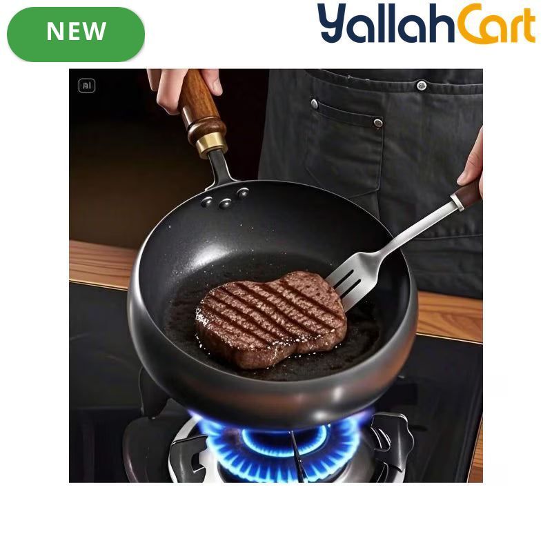 Cast Iron Skillet with Lid – Multi-Functional Heavy-Duty Wok
