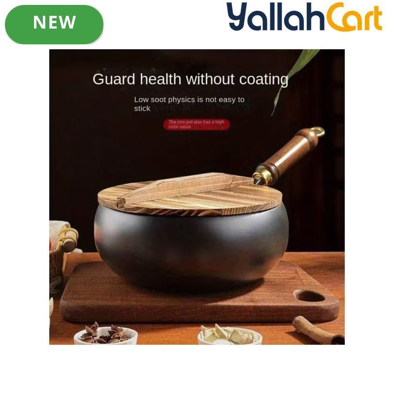 Cast Iron Skillet with Lid – Multi-Functional Heavy-Duty Wok