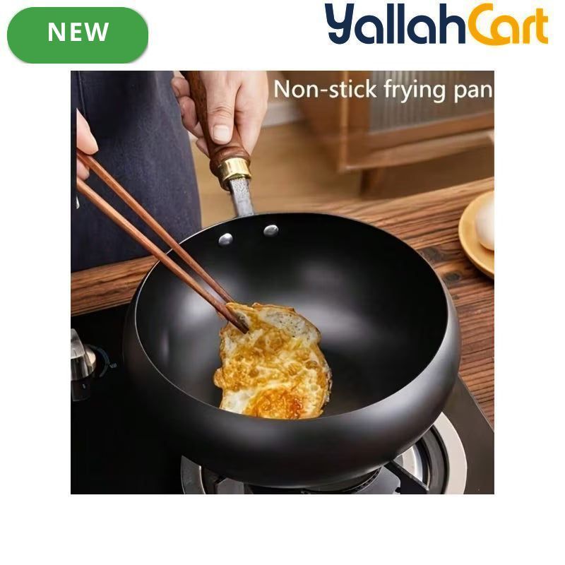 Cast Iron Skillet with Lid – Multi-Functional Heavy-Duty Wok