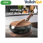 Cast Iron Skillet with Lid – Multi-Functional Heavy-Duty Wok