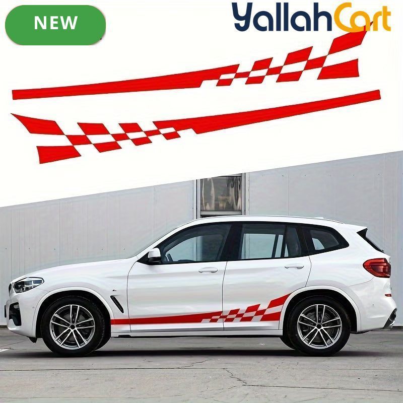 Glossy Checkered Flag Racing Car Decals