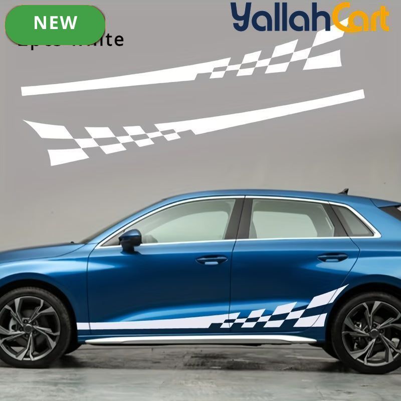 Glossy Checkered Flag Racing Car Decals