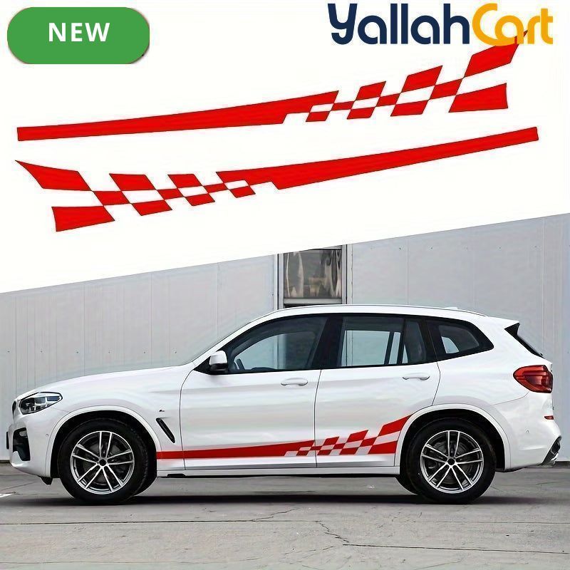 Glossy Checkered Flag Racing Car Decals
