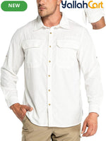 Men’s UPF 50+ Long-Sleeve Quick-Dry Shirt – Cooling Outdoor Fishing & Hiking Shirt