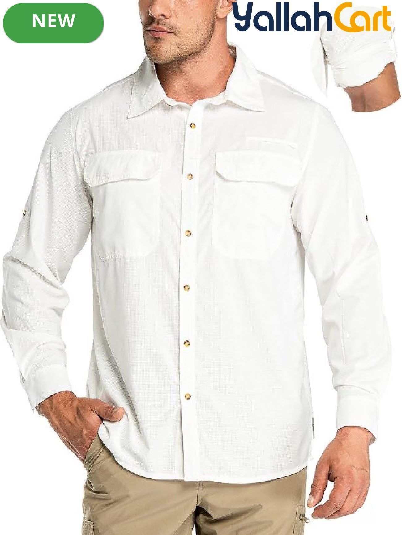 Men’s UPF 50+ Long-Sleeve Quick-Dry Shirt – Cooling Outdoor Fishing & Hiking Shirt