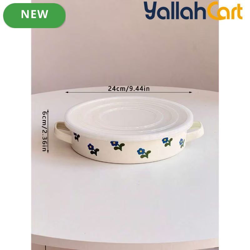 Luxurious Persian-Style Shallow Bowl with Colorful Rim