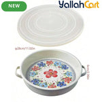 Luxurious Persian-Style Shallow Bowl with Colorful Rim