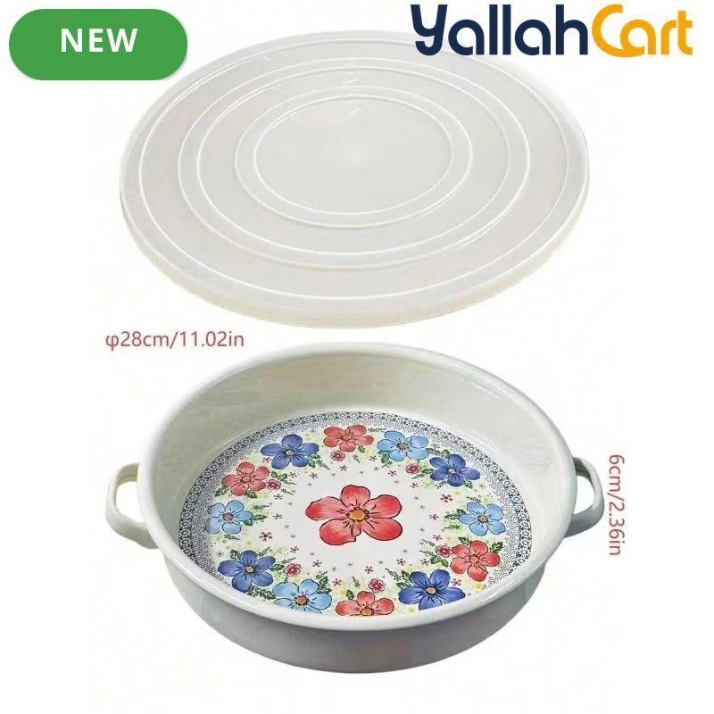 Luxurious Persian-Style Shallow Bowl with Colorful Rim