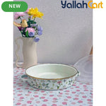 Luxurious Persian-Style Shallow Bowl with Colorful Rim