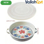 Luxurious Persian-Style Shallow Bowl with Colorful Rim