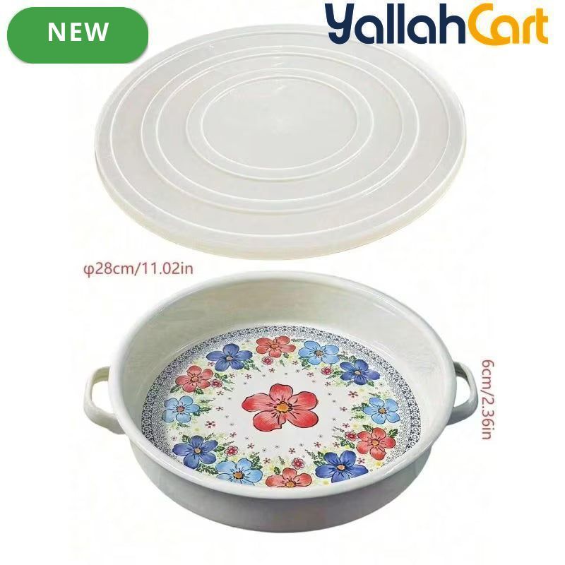 Luxurious Persian-Style Shallow Bowl with Colorful Rim