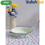 Luxurious Persian-Style Shallow Bowl with Colorful Rim