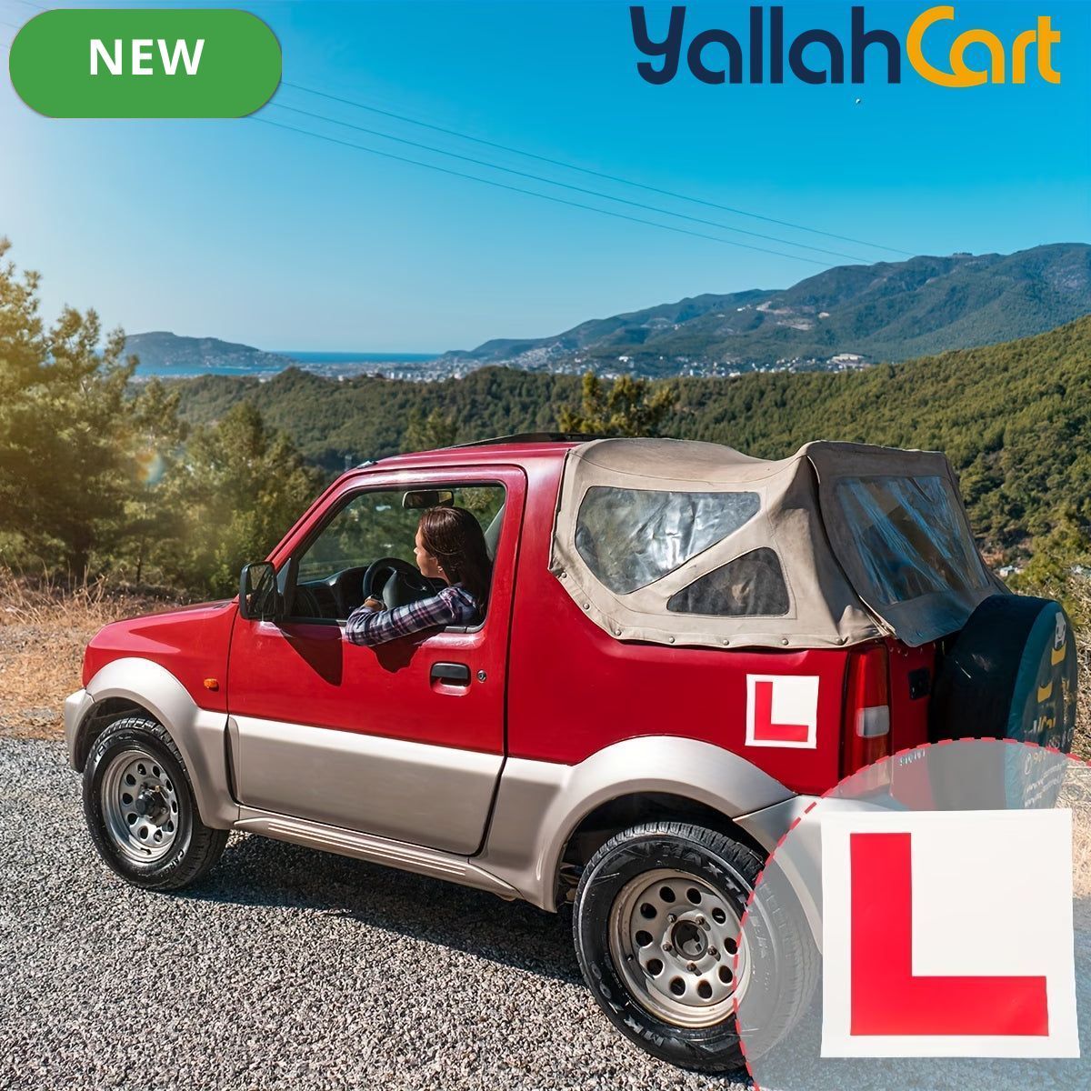 4-Piece Red L Plate Stickers for Cars & Motorcycles