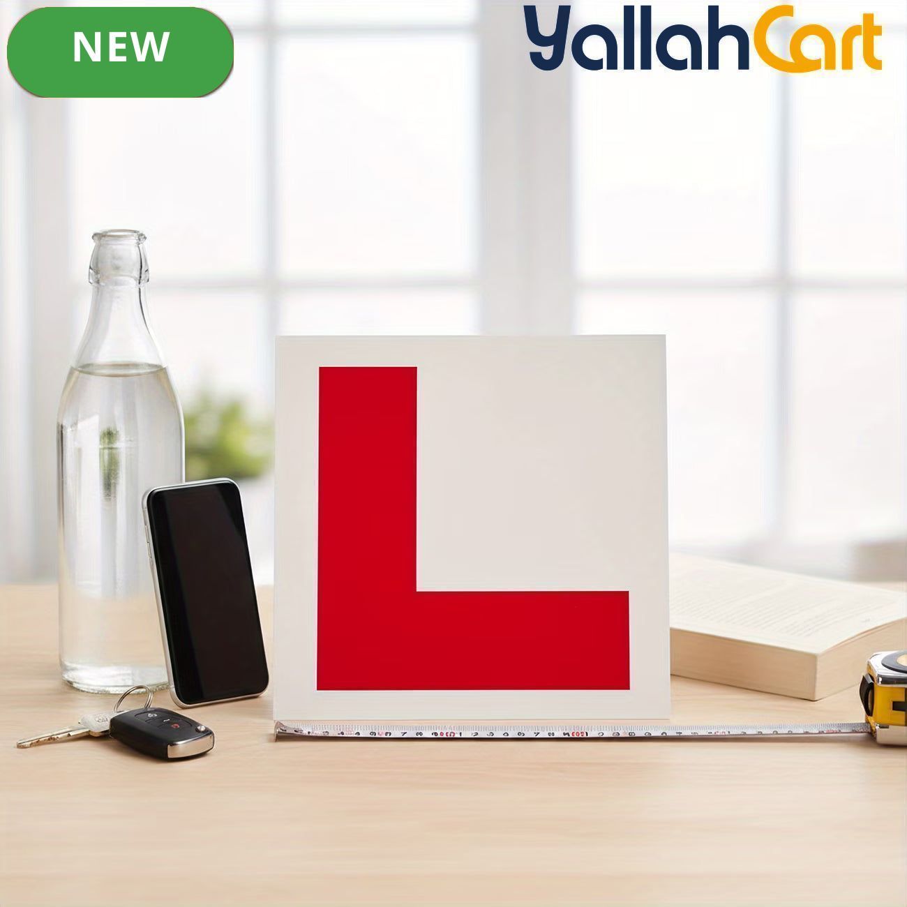 4-Piece Red L Plate Stickers for Cars & Motorcycles