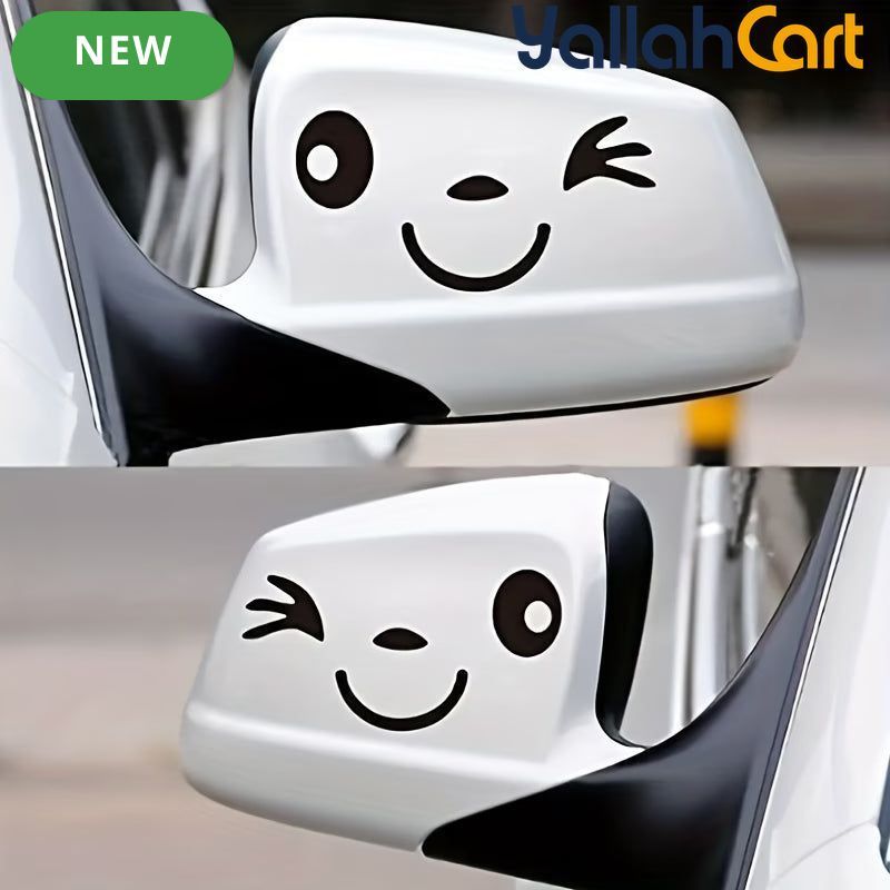 2-Piece Cute Smiley Face Car Stickers