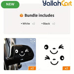 2-Piece Cute Smiley Face Car Stickers