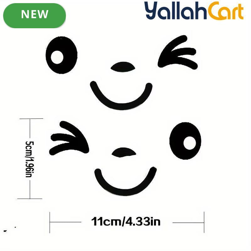 2-Piece Cute Smiley Face Car Stickers