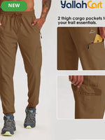 Men’s Lightweight Quick-Dry Hiking Pants – Outdoor Travel Trousers with Zippered Pockets