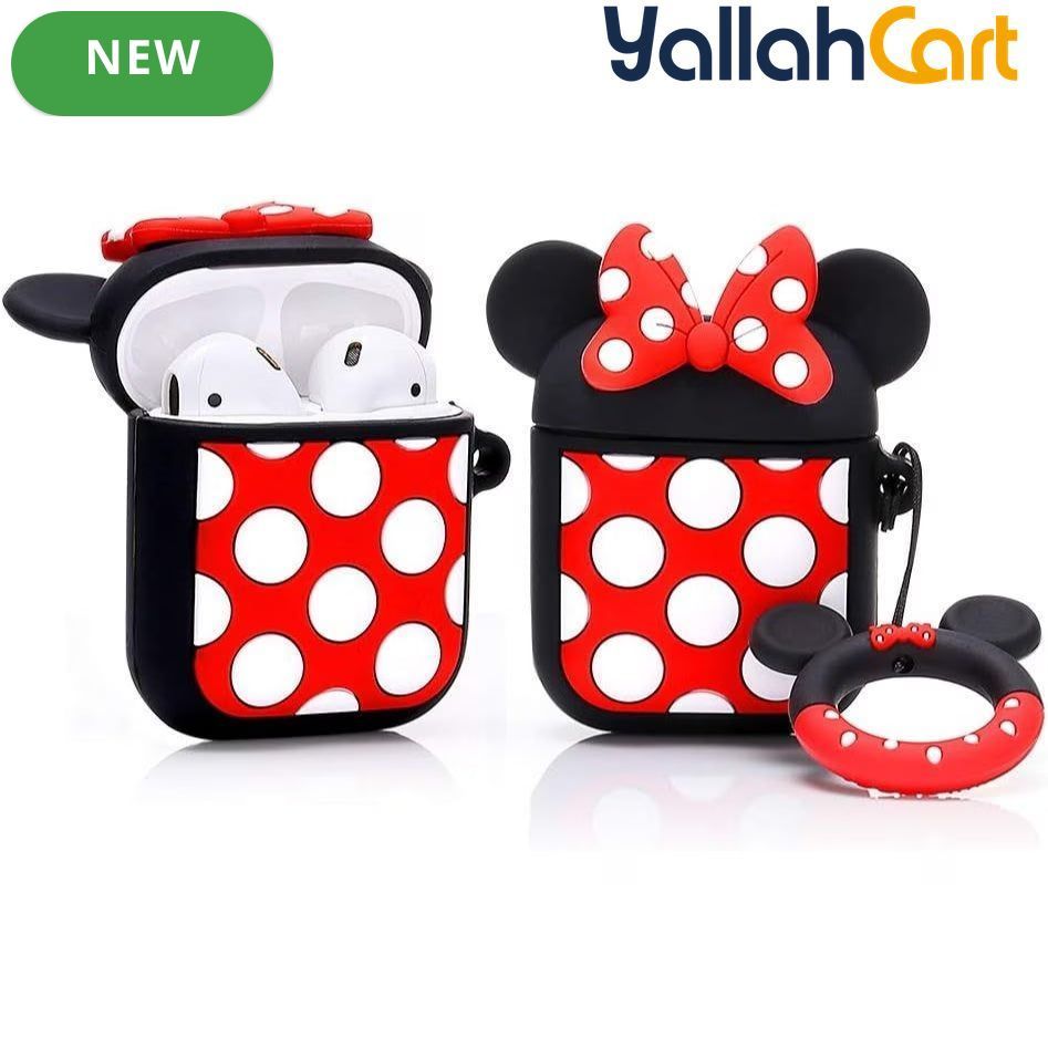 Cute Cartoon Silicone Case for AirPods 1st/2nd Generation with Keychain