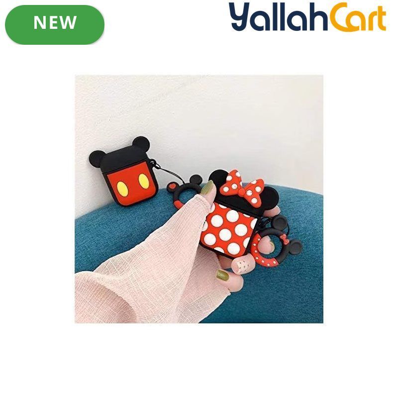Cute Cartoon Silicone Case for AirPods 1st/2nd Generation with Keychain