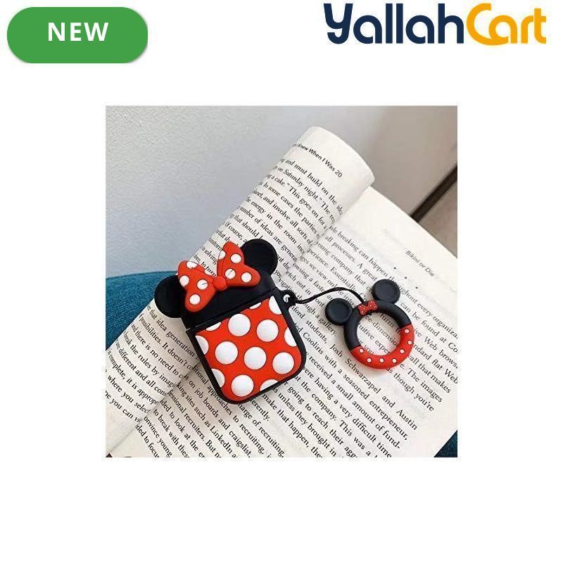 Cute Cartoon Silicone Case for AirPods 1st/2nd Generation with Keychain