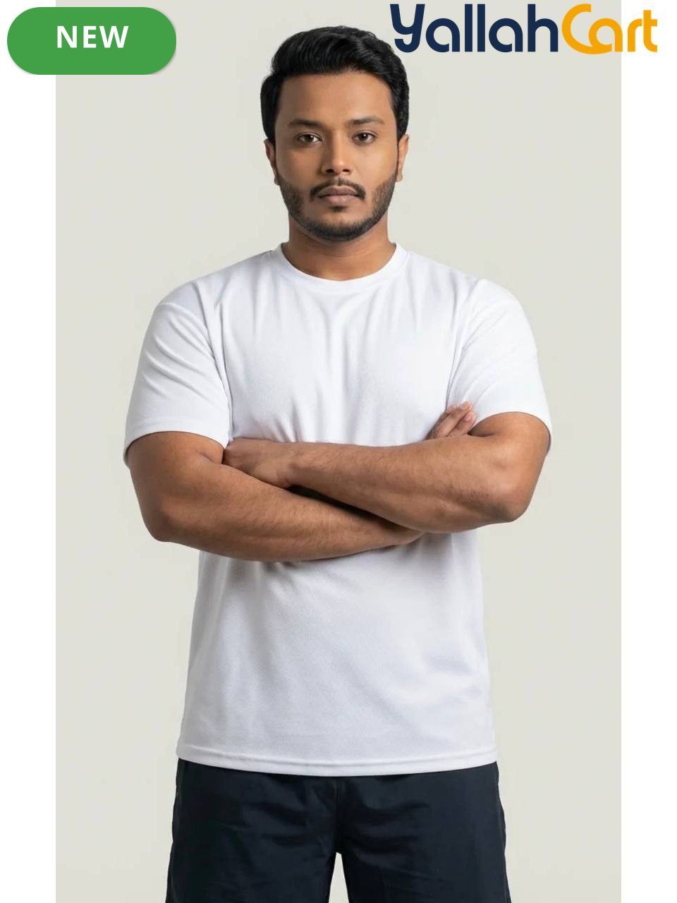 Men’s Minimalist Athletic Logo T-Shirt – Premium Combed Cotton Crew Neck (Crisp White)