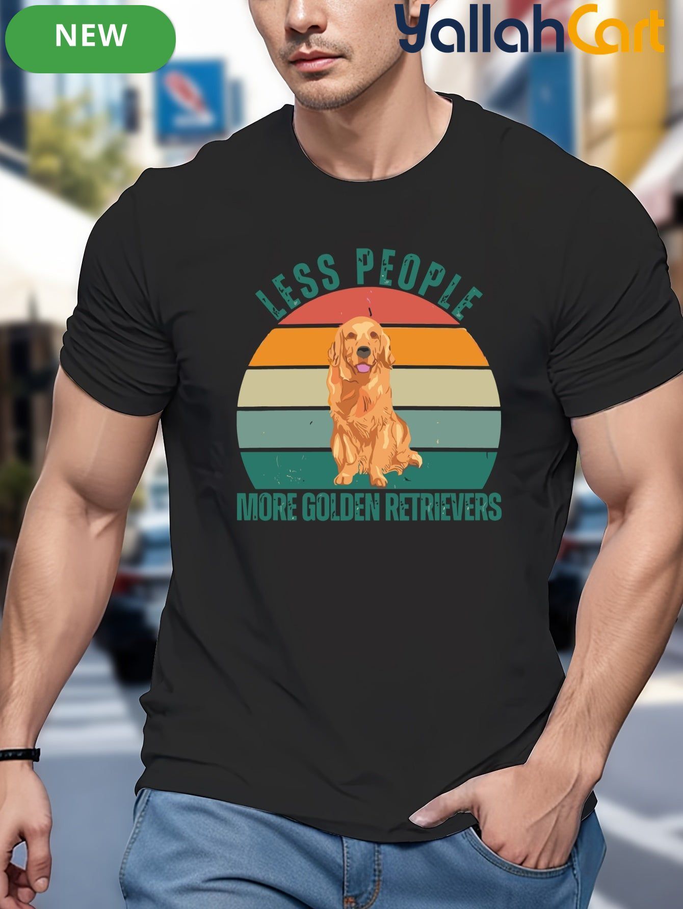 Men’s Cute Puppy Graphic Tee – 180 GSM Pure Cotton Casual Crew Neck T-Shirt